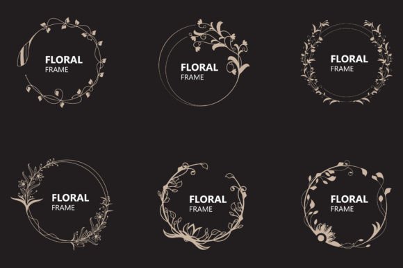 Download Floral Frame Round Shape Emblem Logotype - Logo Collection