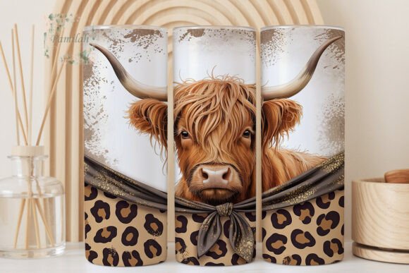 Download Highland Cow Leopard Print Design PNG - Print design Collection