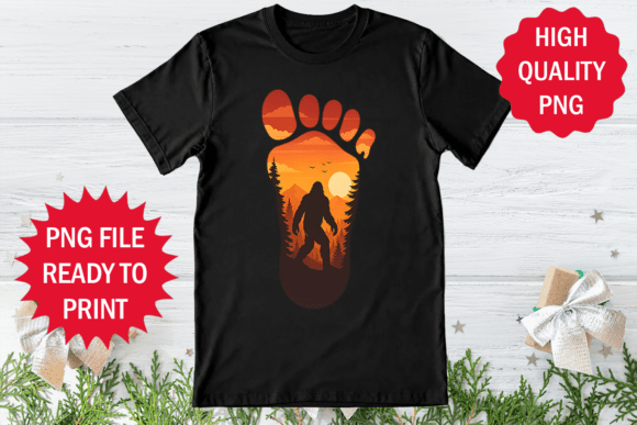 Download Bigfoot Foot Print Design Shirt Png Art - Premium Resources