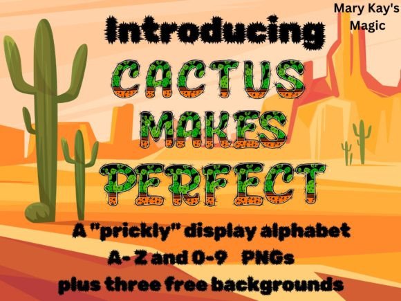 Download Cactus Makes Perfect Display Alphabet - Display alphabet Collection